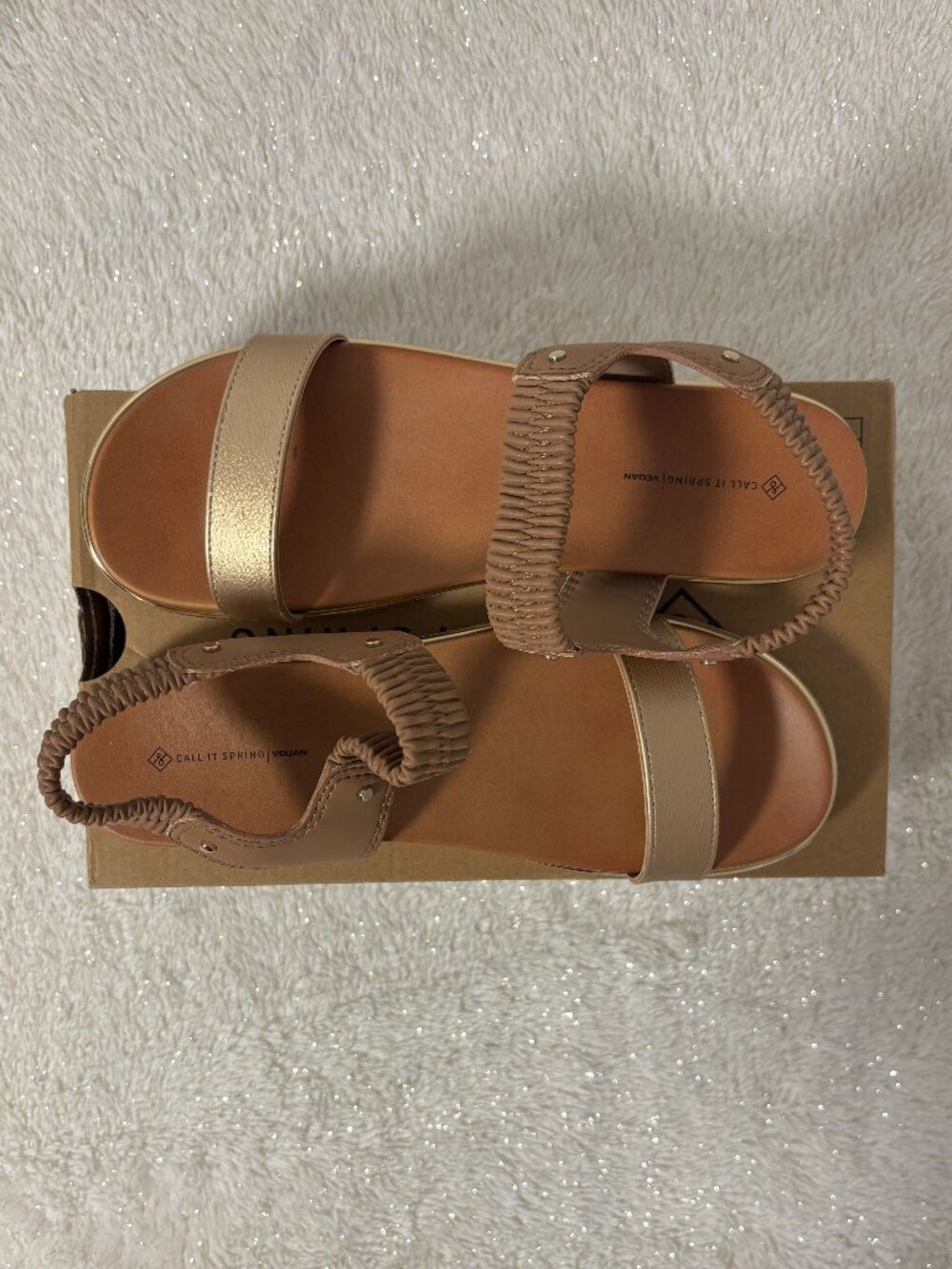 Call It Spring Brown Vegan Flat Sandals